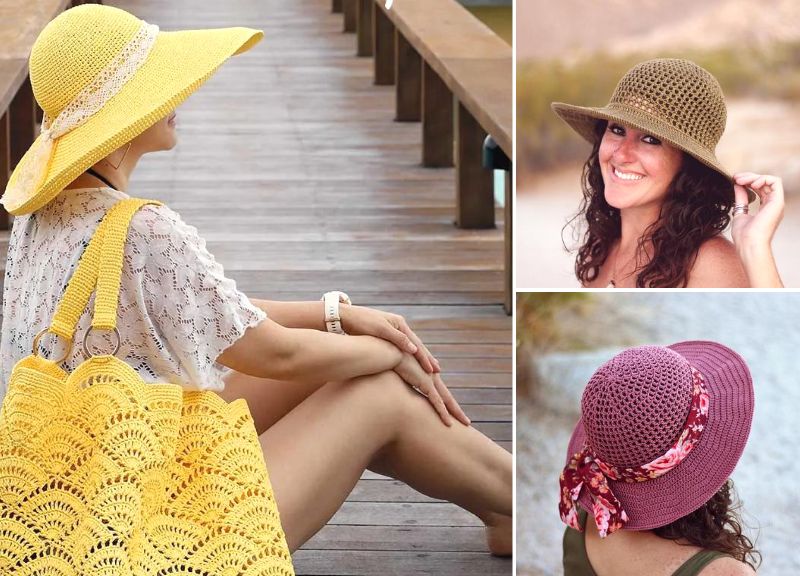 Lovely And Feminine Crochet Sunhats