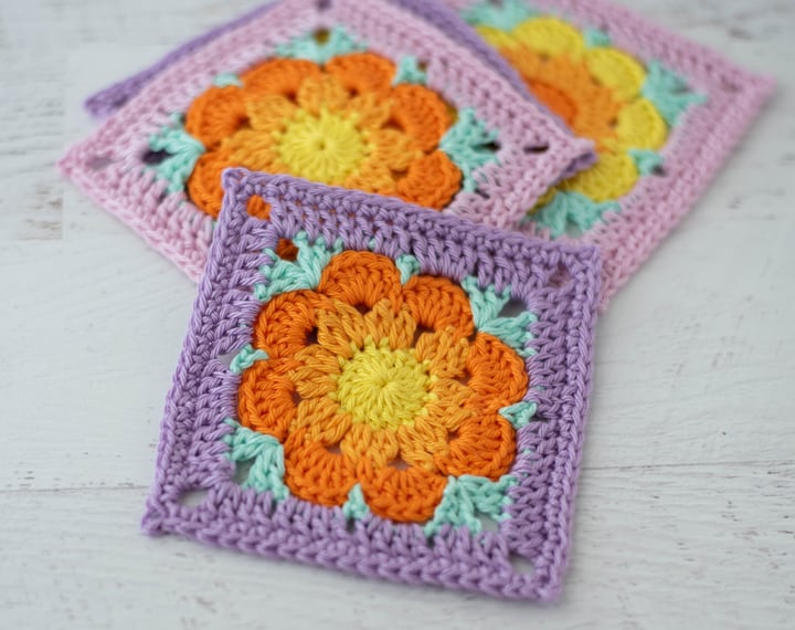 Cup of Sunshine Crochet Flower Coasters