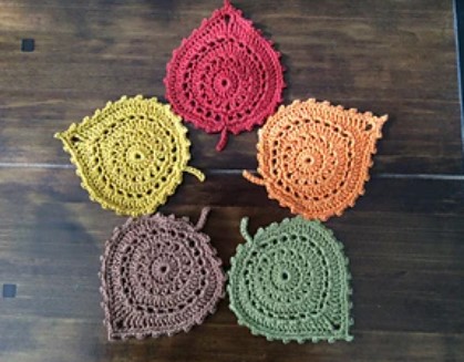 Leaf Crochet Coasters