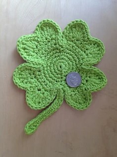 Lucky Shamrock Crochet Coaster