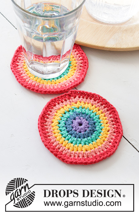 Rainbow Crochet Coaster