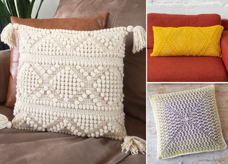 Gorgeous Textured Colorful Crochet Pillows