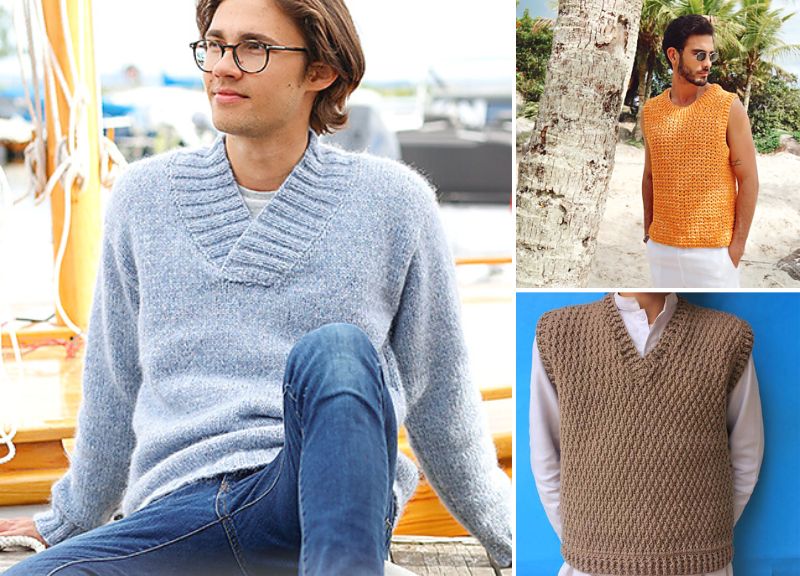 Fashionable Crocheted Men’s Clothing Patterns