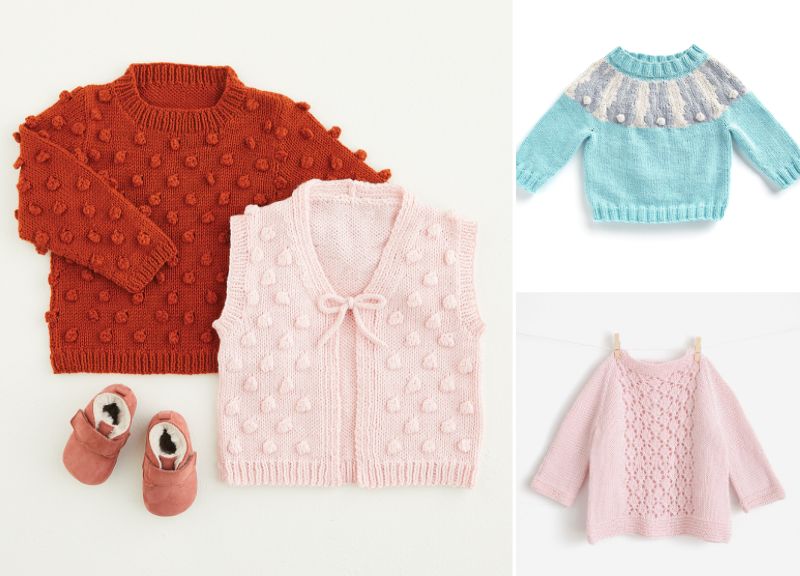 Sweet Knitted Baby Sweaters – Pattern Center