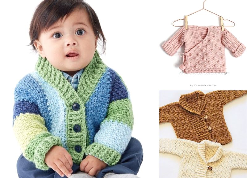 Cute And Easy Crochet Baby Cardigans