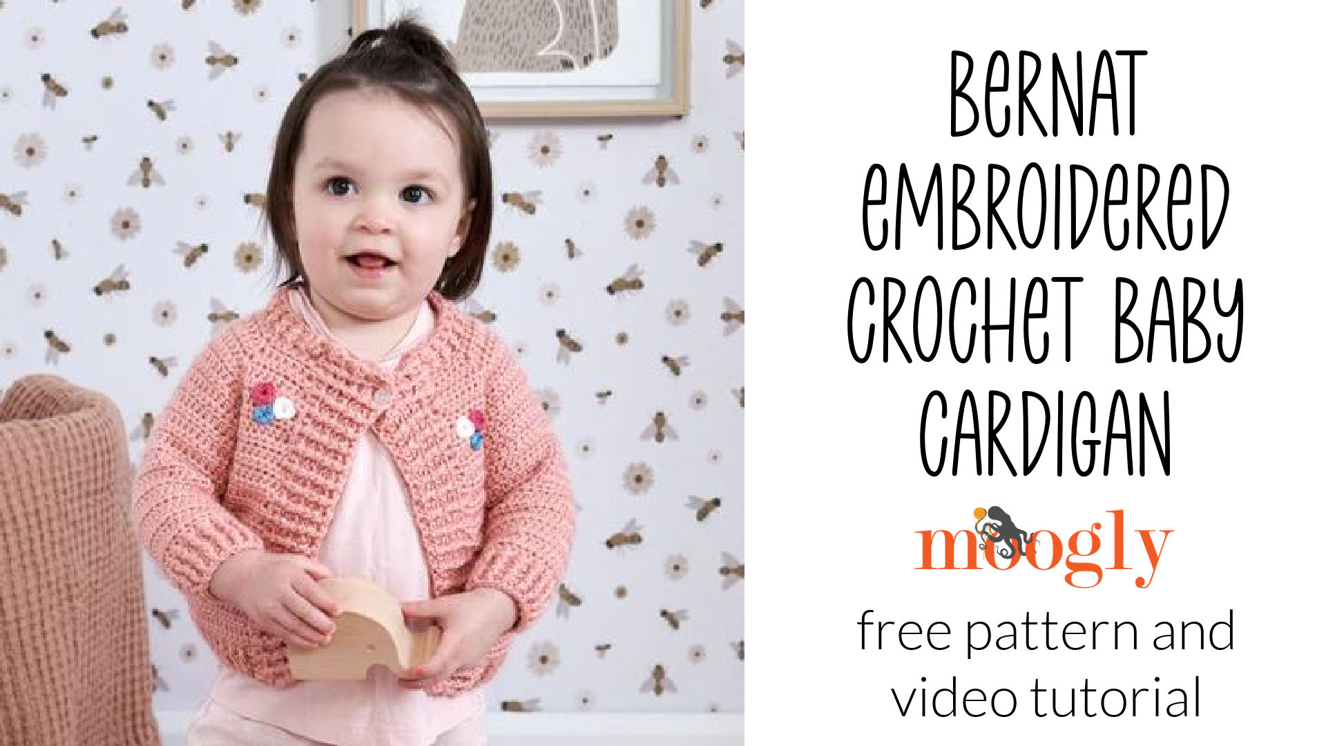 Bernat Embroidered Crochet Baby Cardigan: Free Pattern and Tutorial