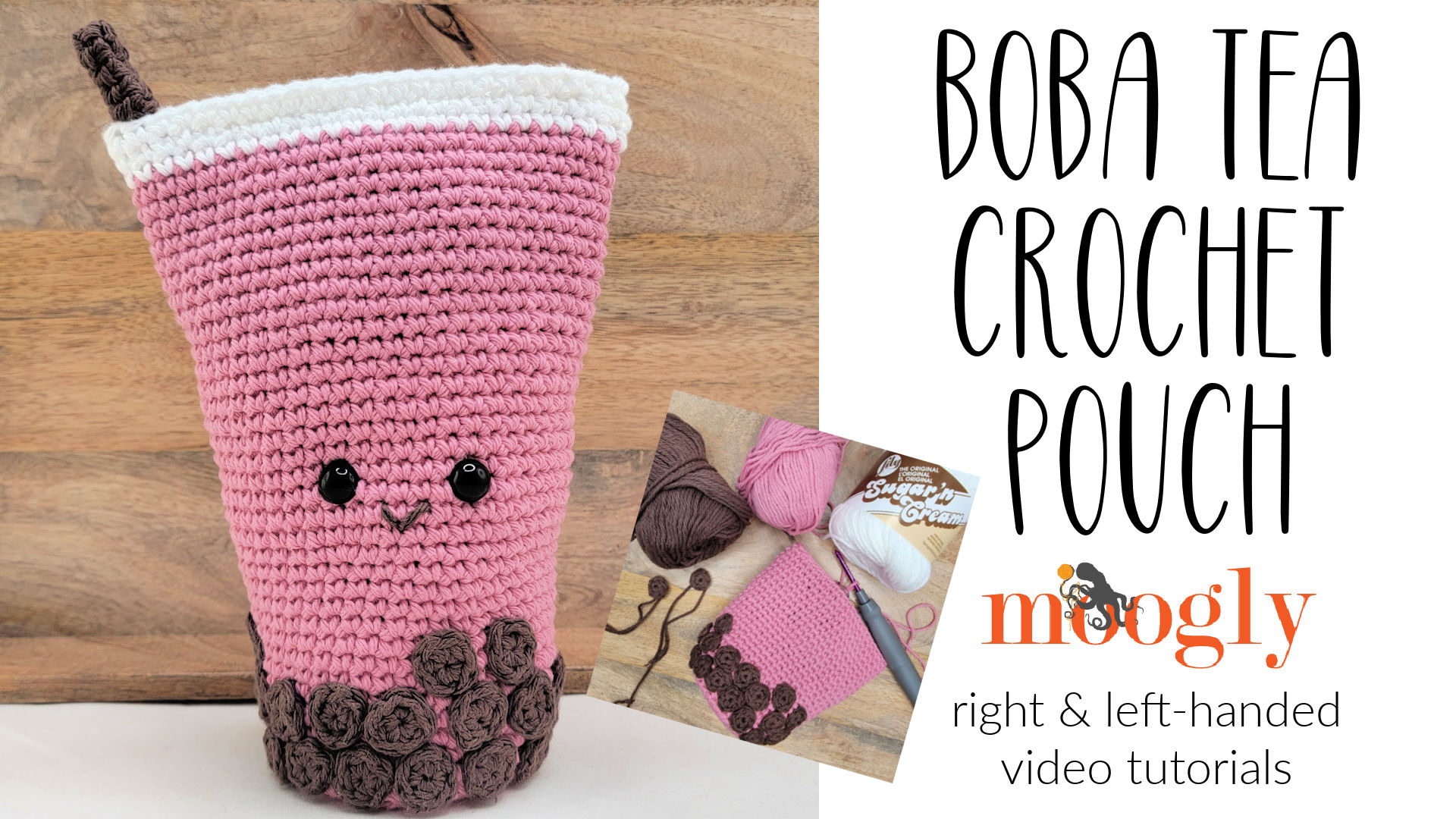 Boba Tea Crochet Pouch Tutorial