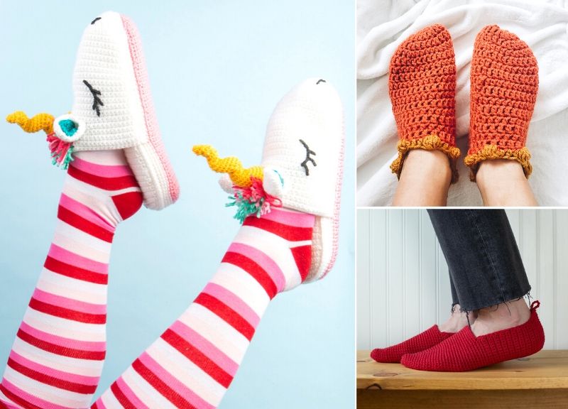 Super Comfy Colorful Crochet Slippers