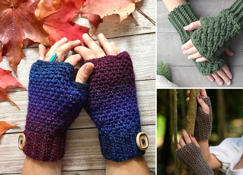 Warm And Cute Fingeless Crochet Gloves
