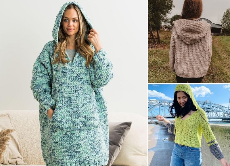 Comfy Feminine Crochet Hoodies – Pattern Center