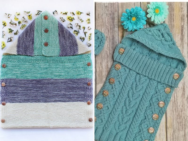 Cute Knitted Hooded Blankets Free Patterns –