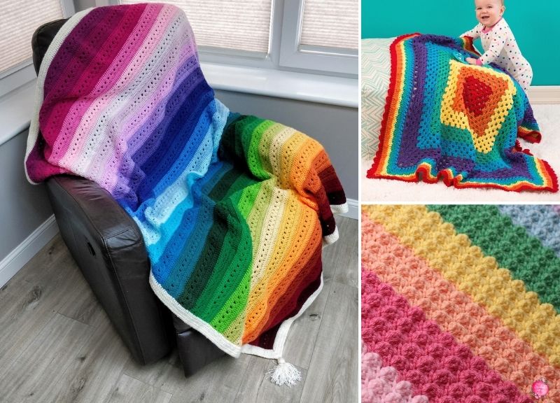 11 Rainbow Crochet Blankets to Brighten Up Your Home Interior