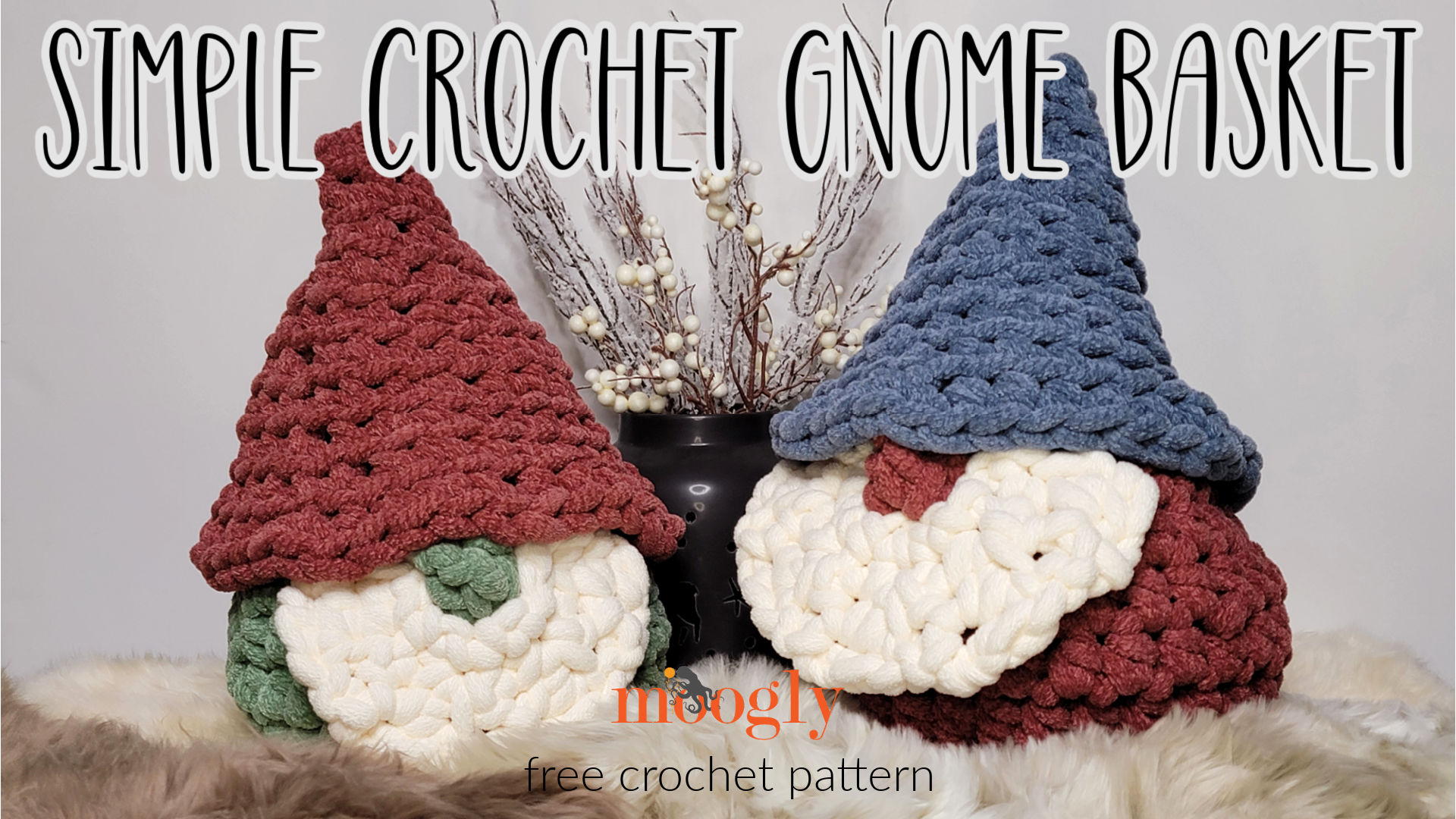 Simple Crochet Gnome Basket – Free Crochet Pattern on Moogly