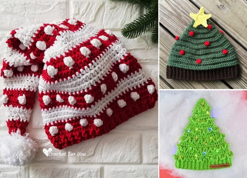 Crochet Santa Hats for Christmas