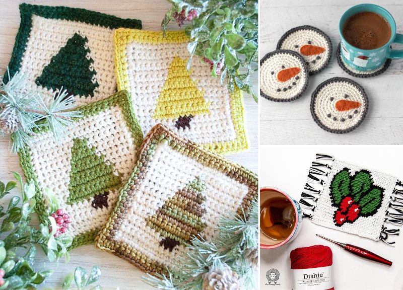 Merry Crochet Winter Coasters Patterns