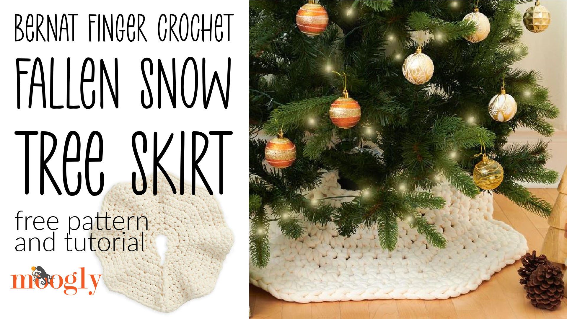 Fallen Snow Tree Skirt: Finger Crochet Pattern and Tutorial