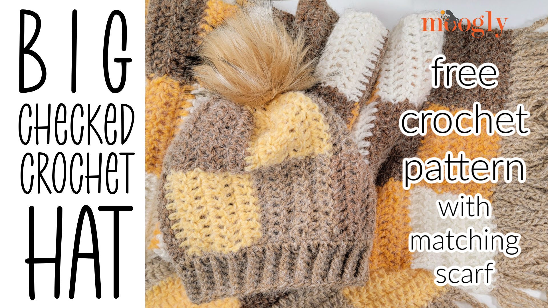 Big Checked Crochet Hat – Free Crochet Pattern on Moogly