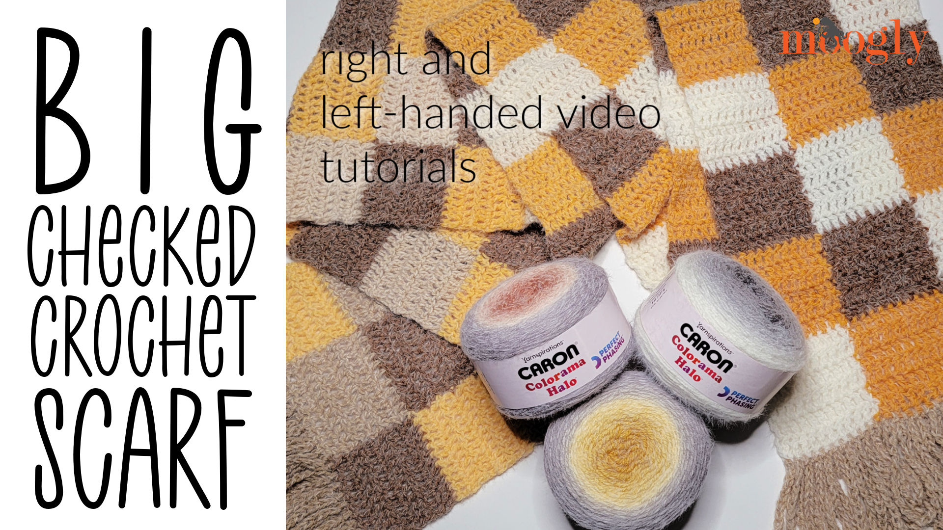 Big Checked Crochet Scarf Tutorial