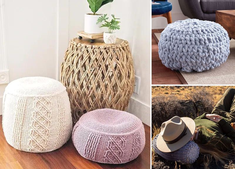 Crochet Poufs and Rollers for Home Interior and Comfy Rest –