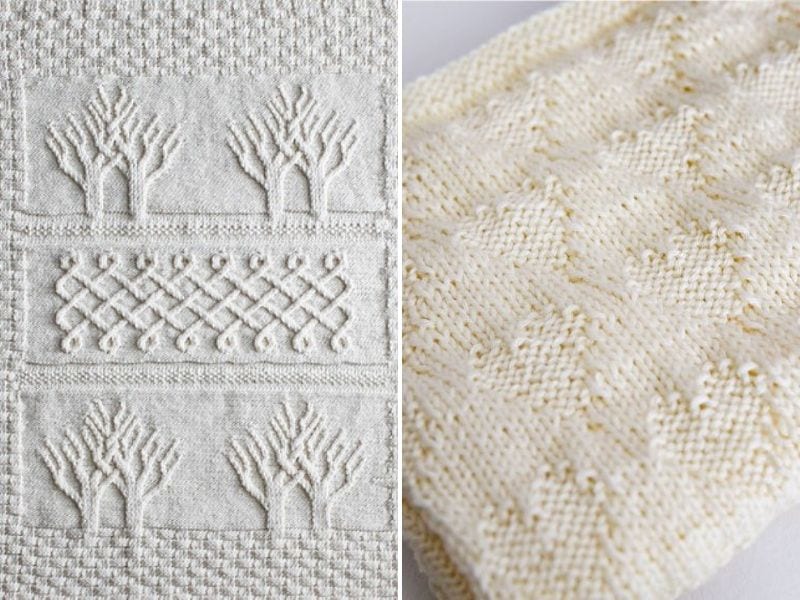 White Knitted Baby Blankets –