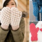 Chunky Warm Colorful Crochet Mittens