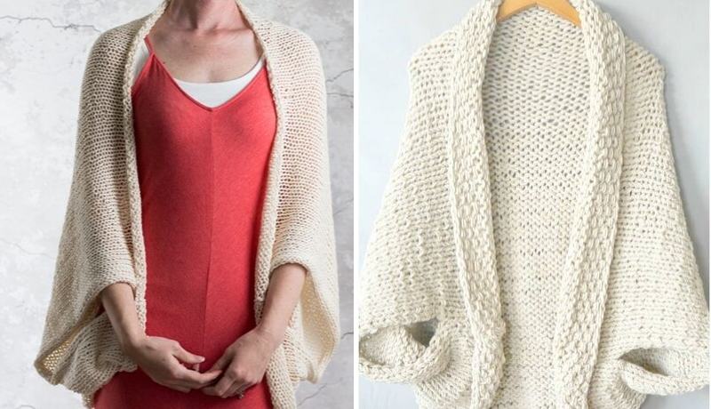 Beige Knitted Shrugs Free Patterns –