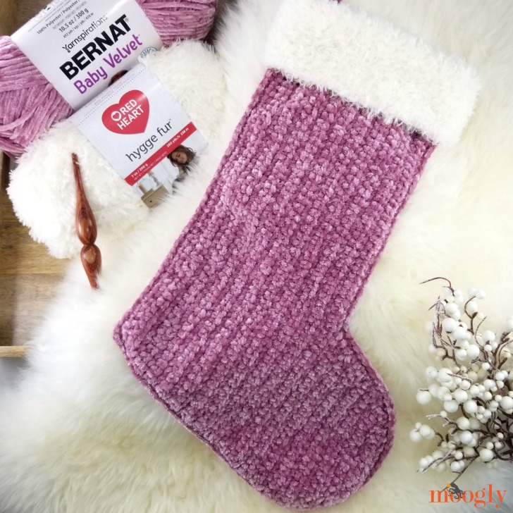 Velvet and Fur Christmas Stocking