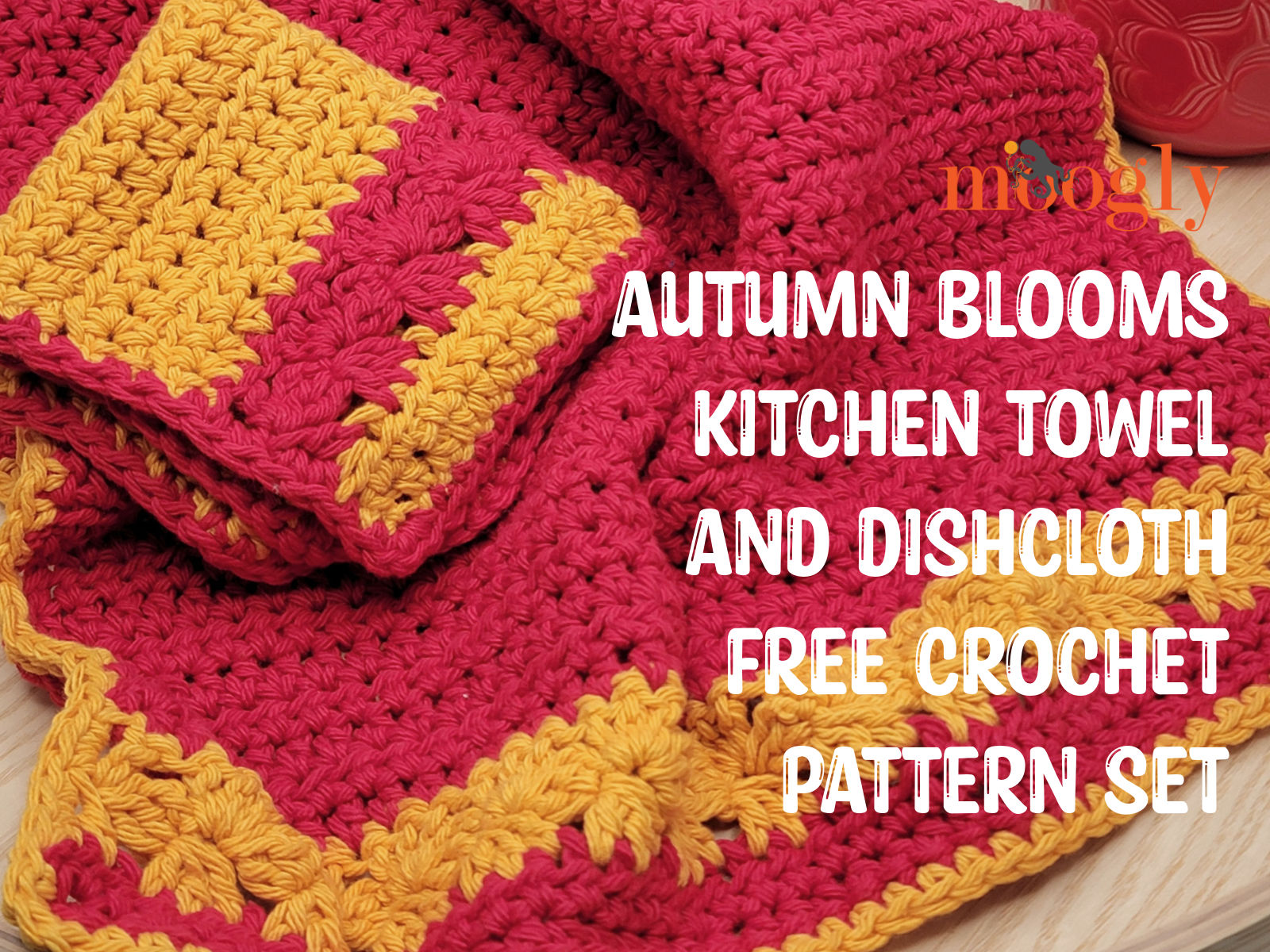 Autumn Blooms Kitchen Towel and Dishcloth Set