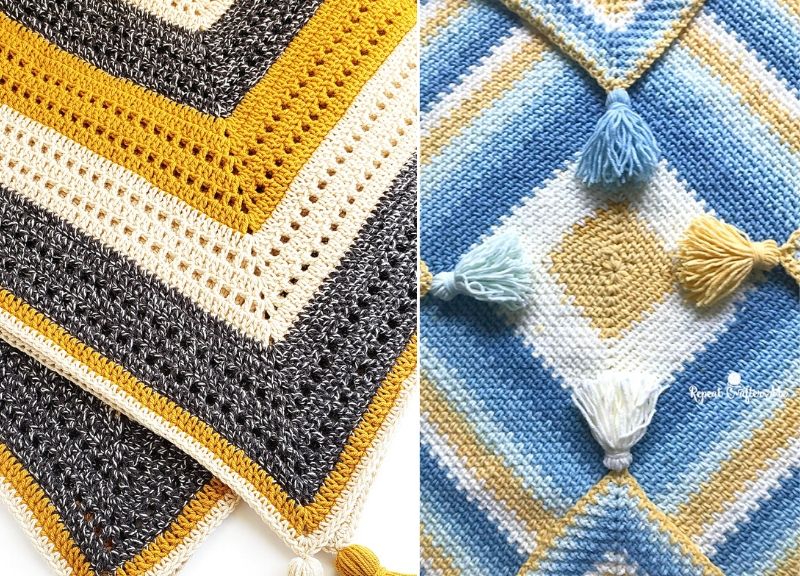 Gorgeous Moss Stitch Crochet Blankets