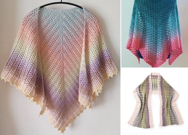 Delicate Feminine Crochet Shells Shawls