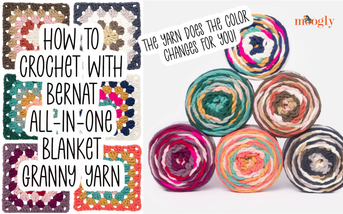 How to Crochet with Bernat All-In-One Blanket Granny Yarn
