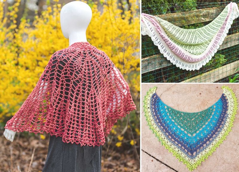 Lovely Feminine Spring Crochet Shawls