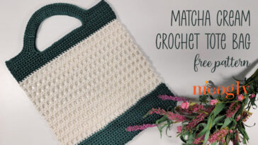 Matcha Cream Crochet Tote Bag