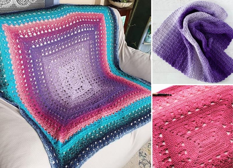 Beautiful Ombre Crochet Baby Blankets
