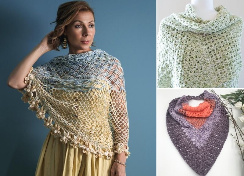 11 Lacy Crochet Shawls – Free Patterns –