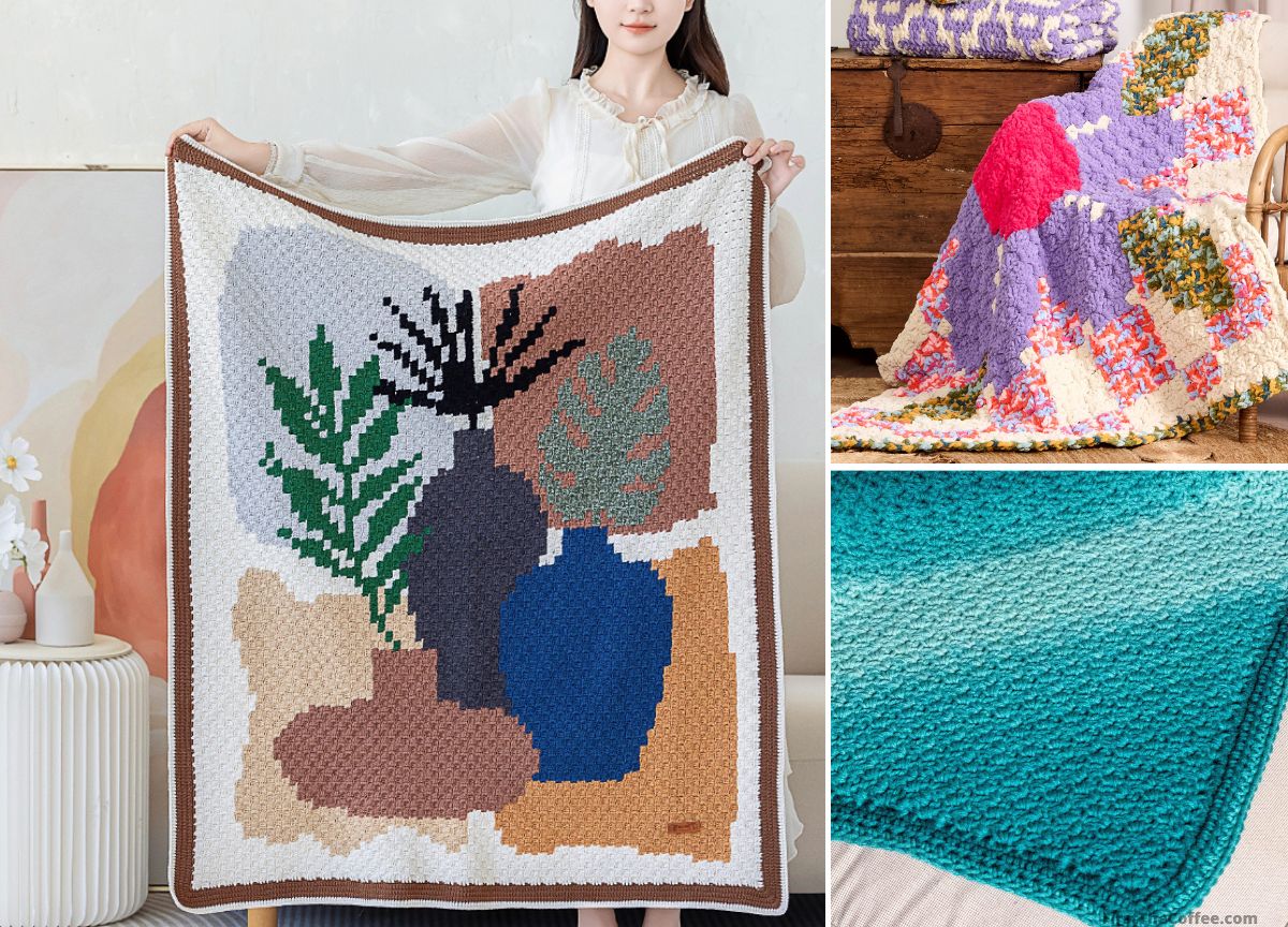 C2C Crochet Patterns for Cozy Blankets and Colorful Squares –