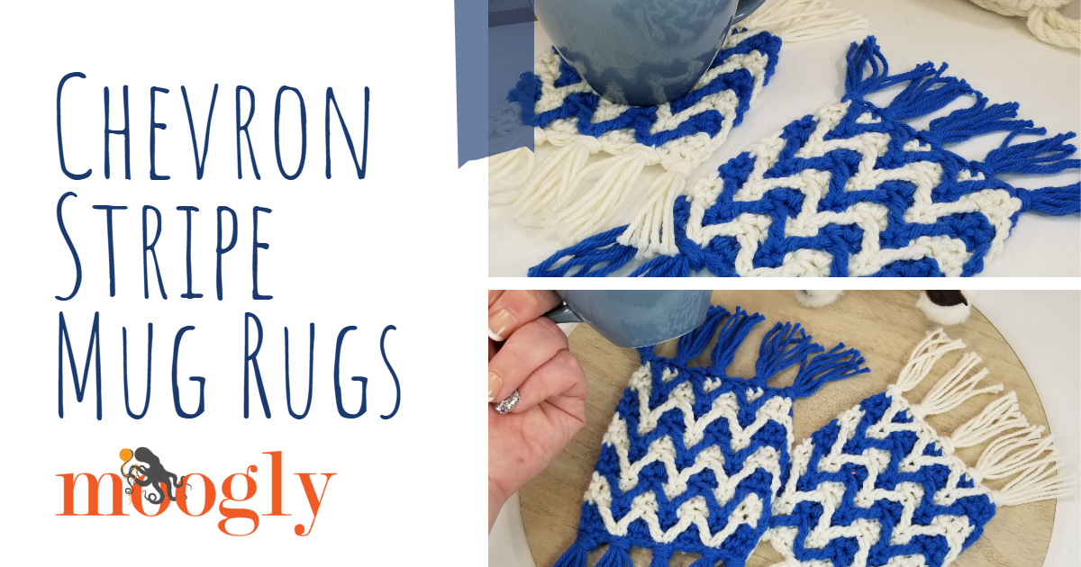 Chevron Stripe Mug Rugs – Free Crochet Pattern on Moogly