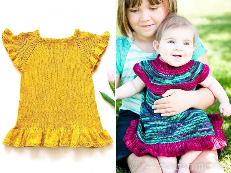 Girly Knitted Baby Dresses – Free Patterns for Charming Creations –