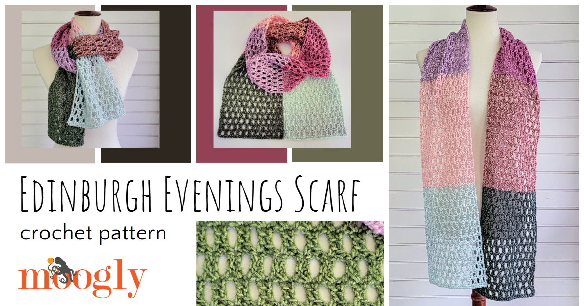 Edinburgh Evenings Scarf – Free Crochet Pattern on Moogly